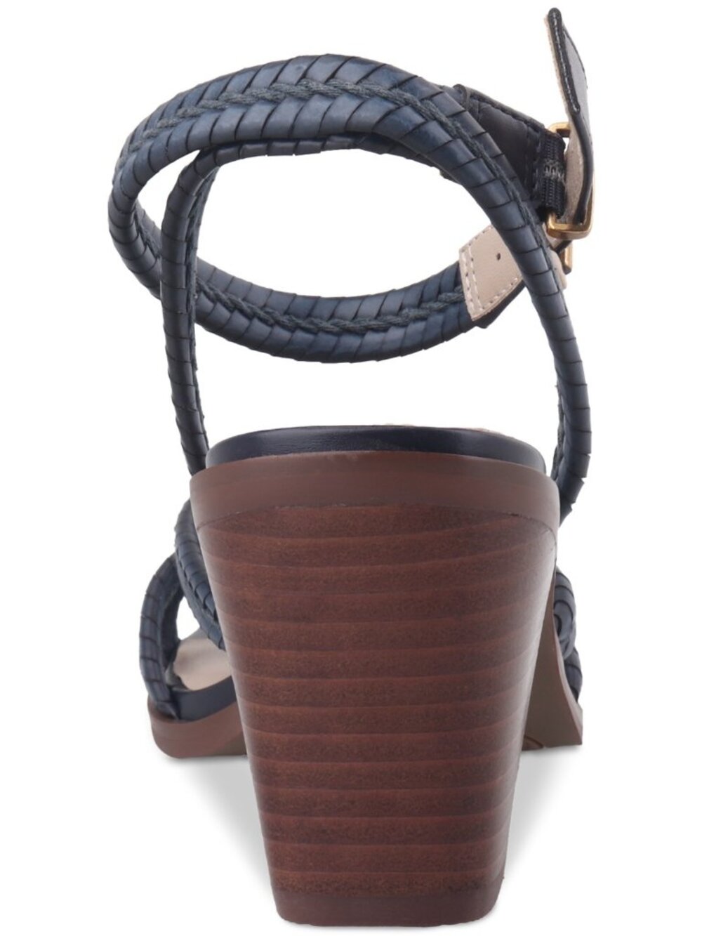 79$ Giani Bernini Renaee Block Heel Woven Strappy Dress Sandal Size 5 Dark Blue - Picture 2 of 3